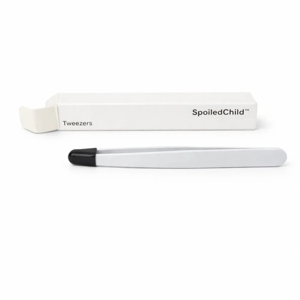 Spoiled Child White Tweezer with Black Tip